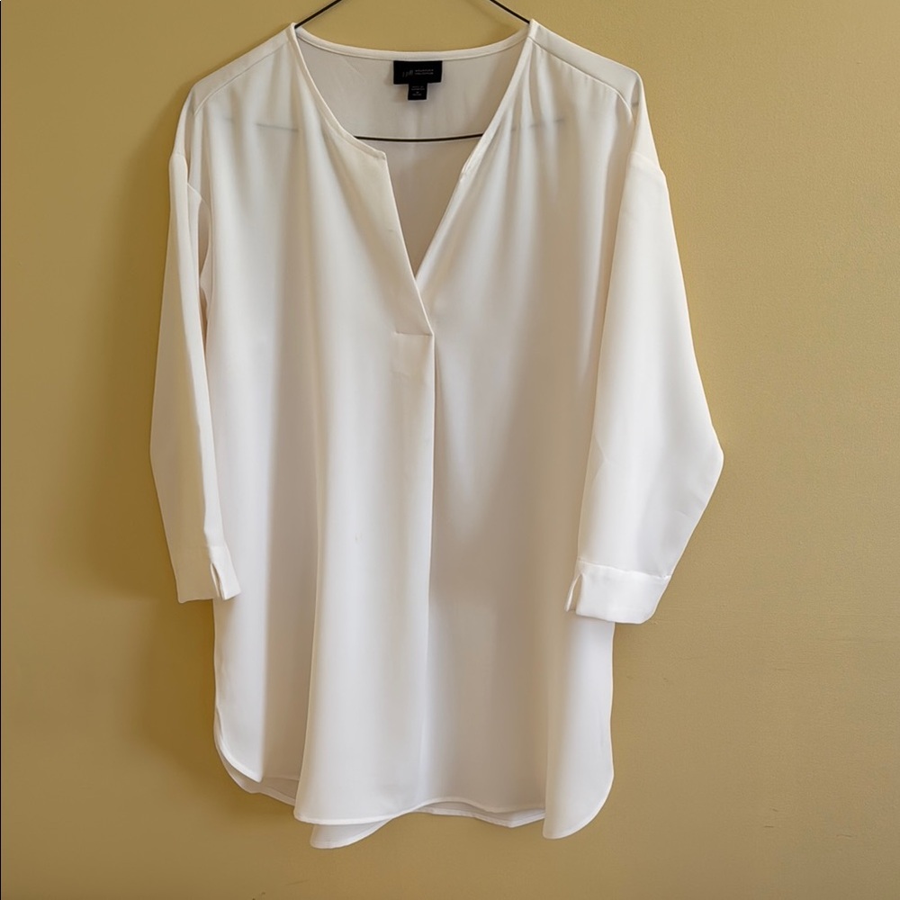J. Jill Cream 3/4 Sleeve Relaxed Blouse